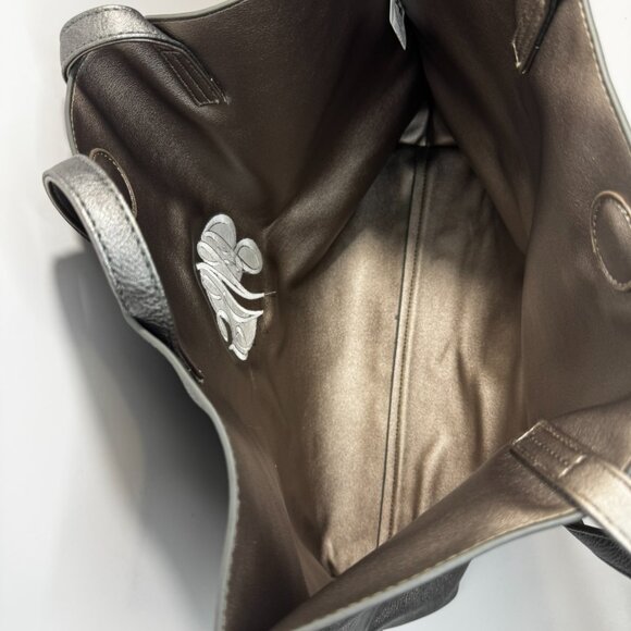 Modern Tote Bag Grey for Women, Large PU Leather Tote Bag, Shoulder Handbag - Picture 3 of 5